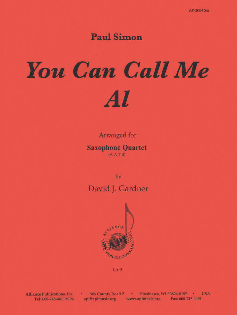 You Can Call Me Al - Sax 4-aatb